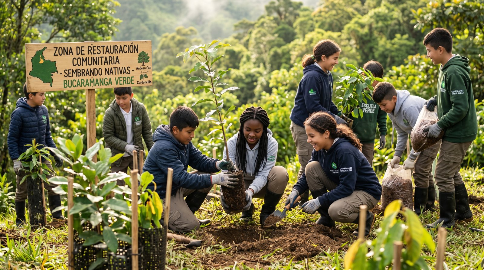 Youth learning and acting in the field